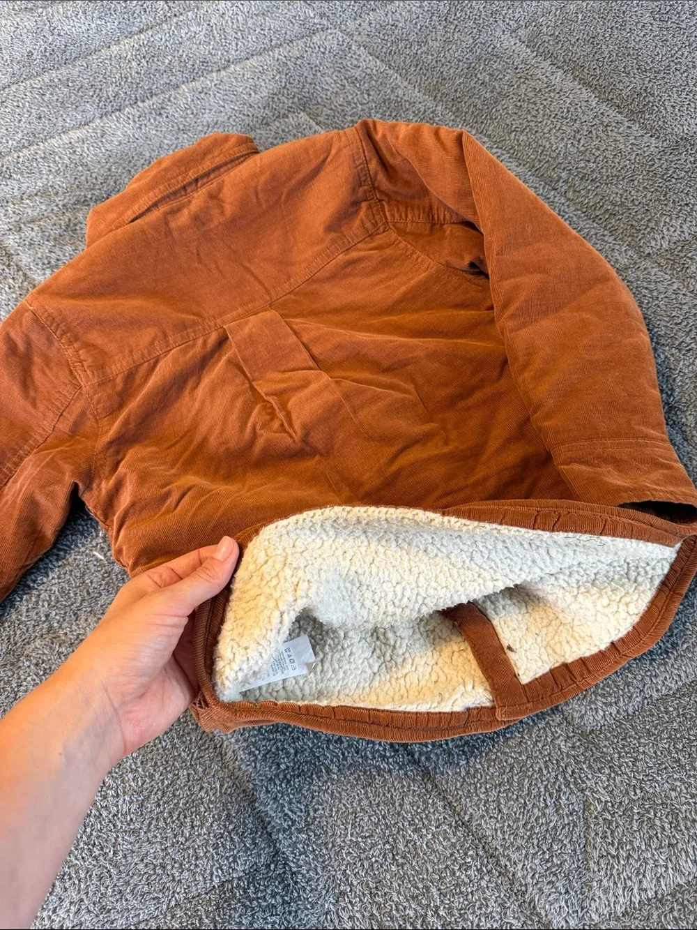 The Children's Place Rust Corduroy Sherpa-Lined Shirt Jacket